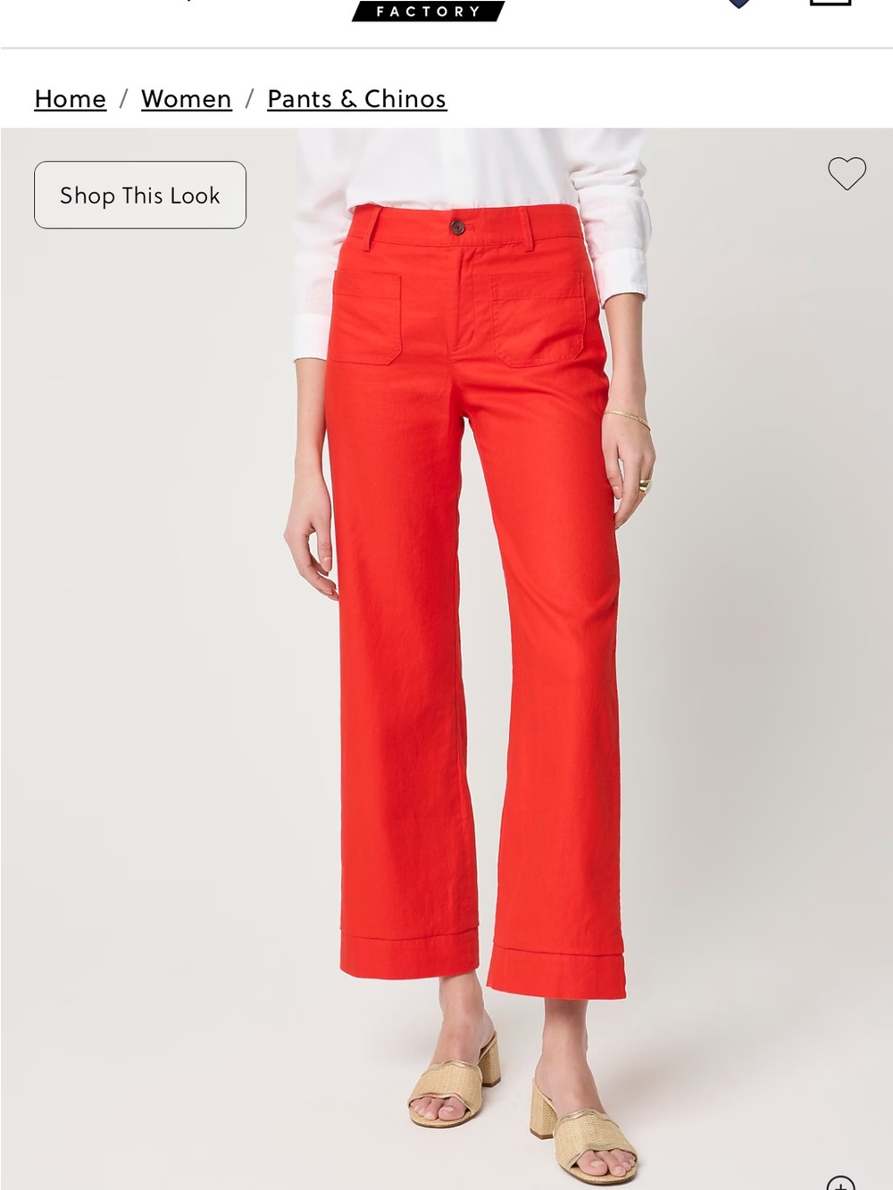J. Crew Factory Linen-blend Lizzie wide-leg pant  26 P